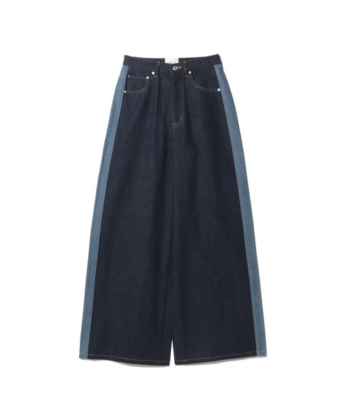 ワイドパンツ ジーンズ デニム デニムパンツ UNUS / Side Line Wide Denim レディースの画像