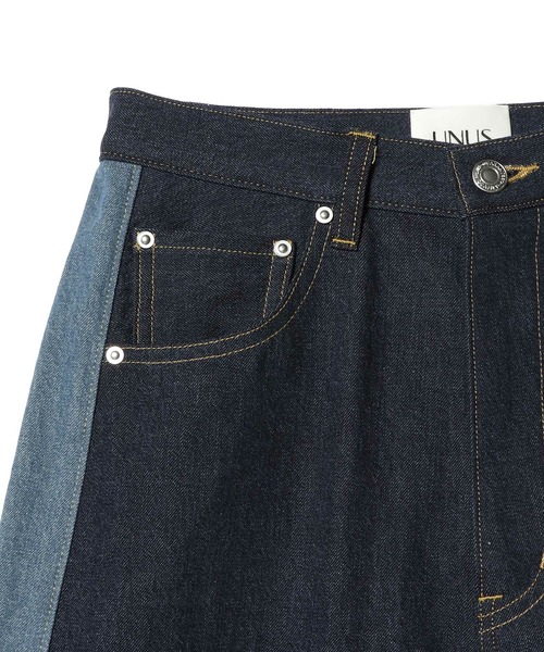 ワイドパンツ ジーンズ デニム デニムパンツ UNUS / Side Line Wide Denim レディースの画像