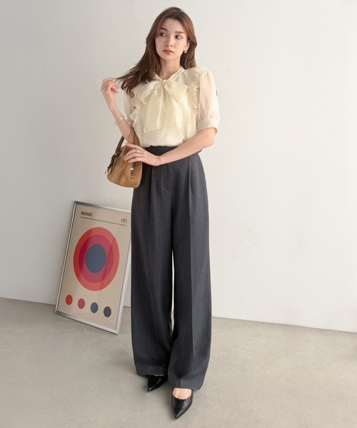 mily bilet ブラウス シャツ 夏 半袖 「mily bilet」一枚で主役級の 