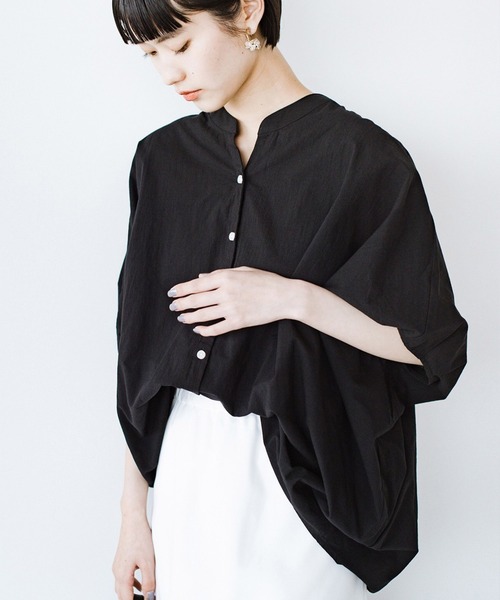 「haco!」 「refined works」半袖ブラウス ONE SIZE ブラック レディース_画像2