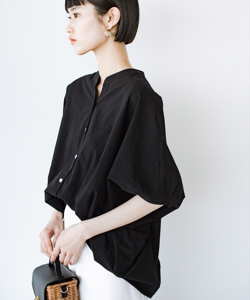 「haco!」 「refined works」半袖ブラウス ONE SIZE ブラック レディース_画像5