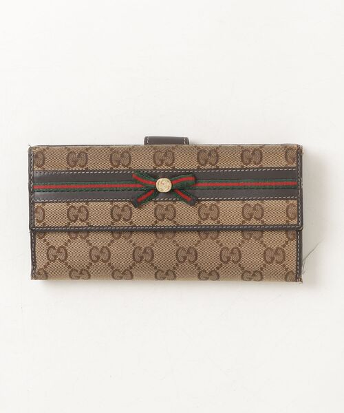 GUCCI（グッチ） リボン シェリーライン GGキャンバス 長財布