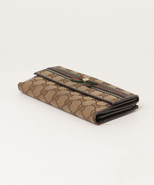 GUCCI（グッチ） リボン シェリーライン GGキャンバス 長財布 