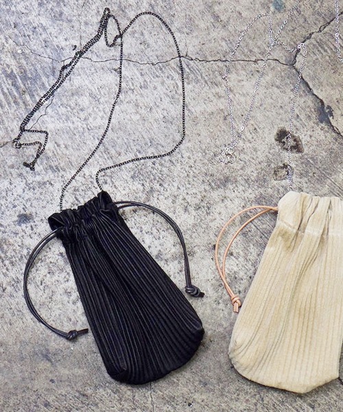ショルダーバッグ T.A.S ティーエーエス / PLEATED LEATHER DRAWSTRING 