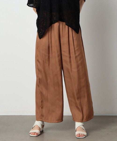 COMME CA ISM（コムサイズム） パンツ サテン ワイドパンツ レディース