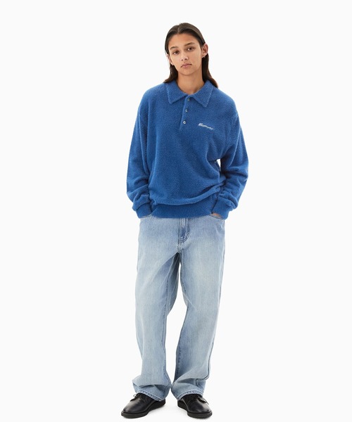 トップス thisis neverthat Script Shaggy Knit Polo MUSINSA公式 | thisisneverthat® Script Shaggy Knit Polo Plum