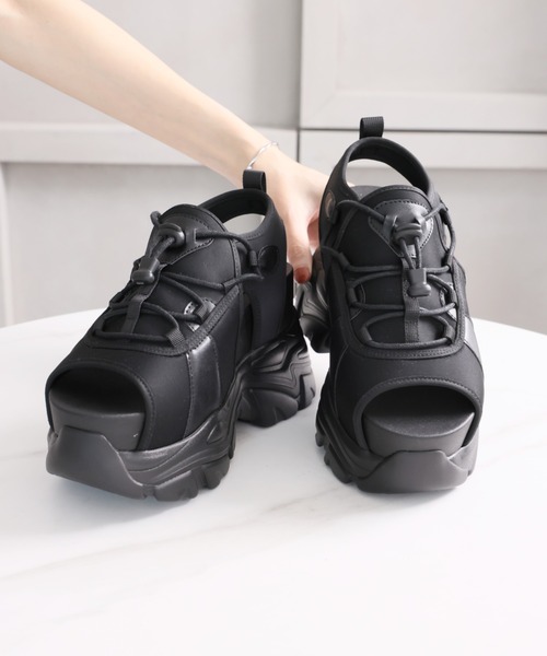 【¥13,400→¥9,000】 minsobi 厚底レースアップサンダル 13,400→¥9,000】 minsobi 厚底レースアップサンダル - メルカリ