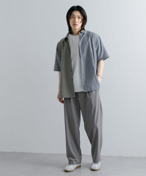 SENSE OF PLACE by URBAN RESEARCH シャツ ストライプブロックドシャツ 