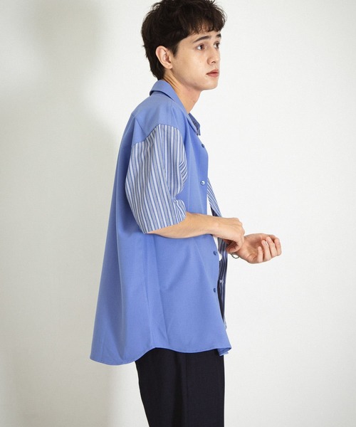 青いシャツ様 リクエスト 5点 まとめ商品 SENSE OF PLACE by URBAN RESEARCH シャツ ストライプブロックドシャツ