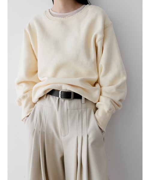 トレーナー スウェット oversize damaged sweat レディース