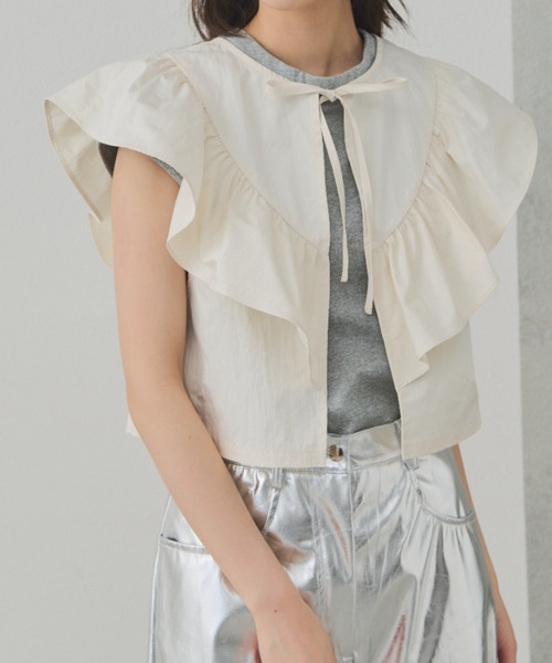 激安通販 Solace tシャツ レディース 2wayフリルベストセットトップス トップス