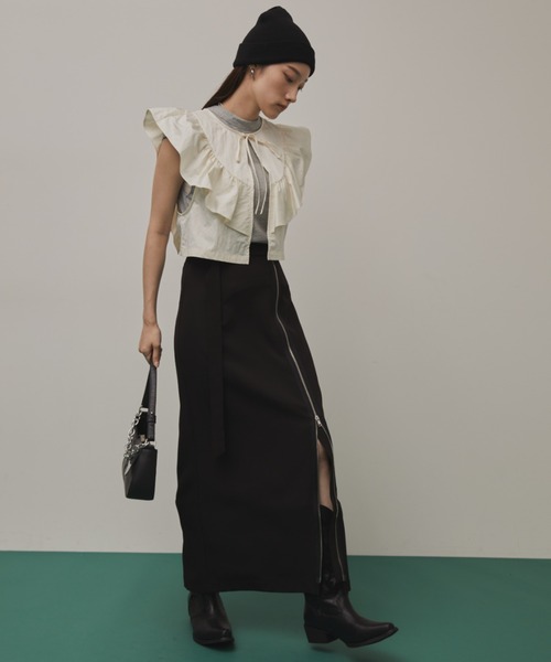 Solace tシャツ 2wayフリルベストセットトップス レディース