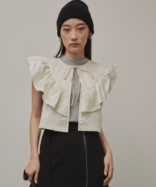 フリルベストセットロンT Solace tシャツ 2wayフリルベストセットトップス レディース