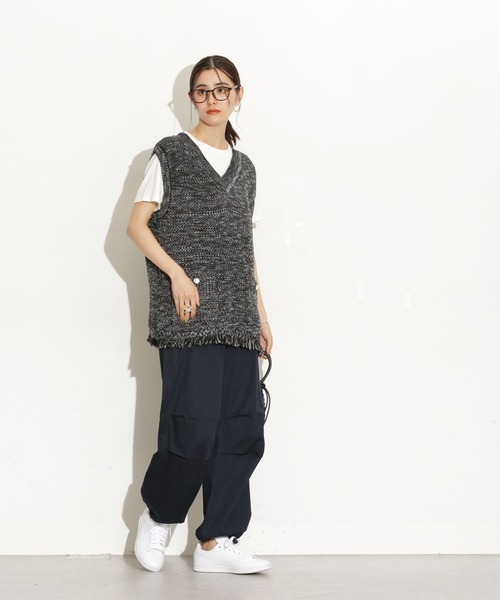 NANO universe パンツ パラシュートパンツ レディース