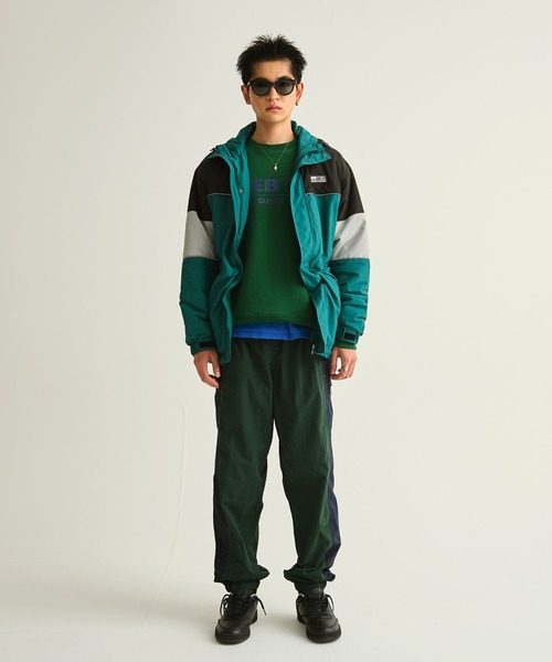 Eddie Bauer フルジップスウェット ネイビー トレーナー　ボア 00s Eddie Bauer トレーナー スウェット EBTEK グラフィック メンズ