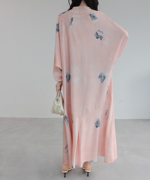 ワンピース Vネックプリント長袖ロングワンピース : ZOZOTOWN Yahoo!店