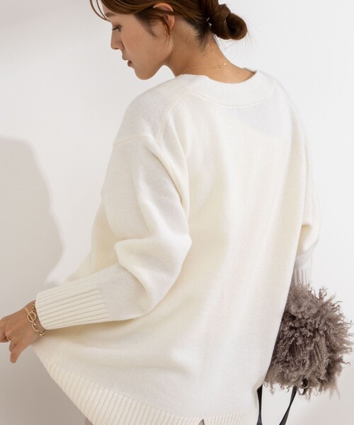 NOLLEY'S カーディガン 「WEB限定」カシミヤブレンド長めVネック