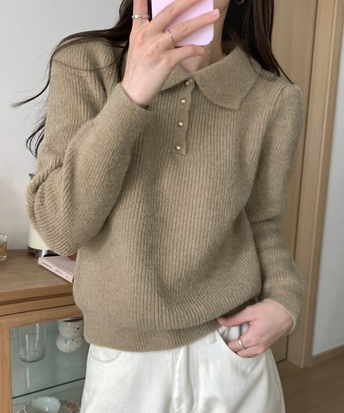 Girly Doll ニット セーター ポロカラーニット レディース