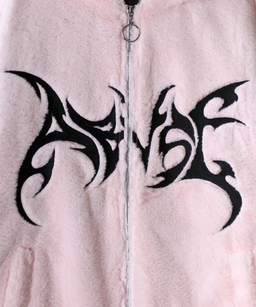 SITRY ブルゾン アウター Darkness Design Fur Hoodie/トライバルロゴ 