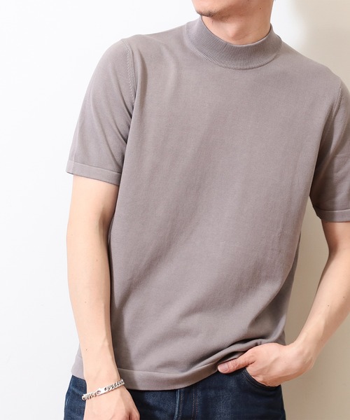 グランサッソ 12G モックネックニットTシャツ 半袖 新品 Gran Sasso tシャツ GRAN SASSO / 12ゲージ モックネック ニット