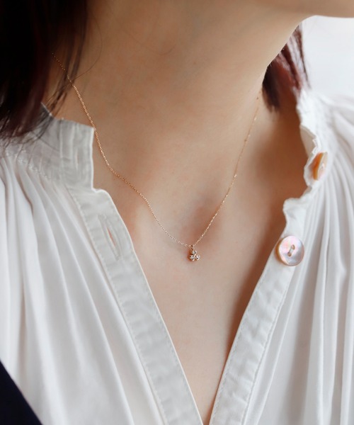 【SIENA ROSE】クローバーモチーフダイヤネックレス SIENA ROSE（シエナロゼ） ネックレス クローバーモチーフダイヤ