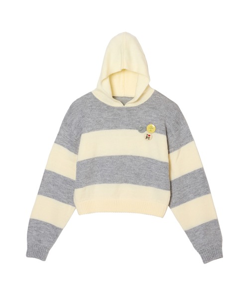 FCMM ニット セーター BADGE STRIPE KNIT HOODIE/バッジストライプ