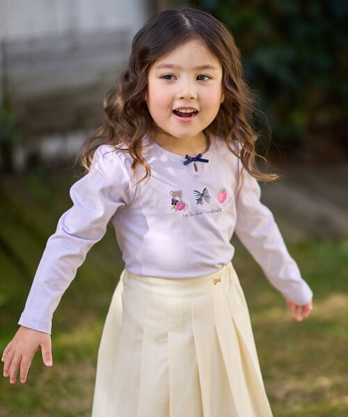 ANY（エニィ） tシャツ テディベリー刺繍 長袖Tシャツ キッズ 子供服