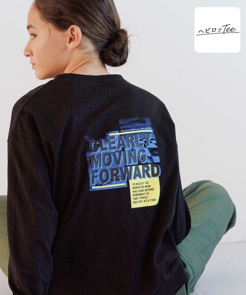 GLOBAL WORK（グローバルワーク） tシャツ ヘビロッTEE/プリント長袖