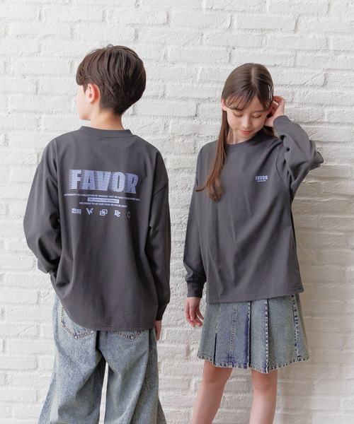プリント長袖Tシャツ プリント長袖Tシャツ2枚組（トレンド柄）【大きいサイズ有
