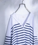 tシャツ おてんばblueセーラー襟のボーダー...の詳細画像3