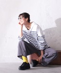 tシャツ おてんばblueセーラー襟のボーダー...の詳細画像4