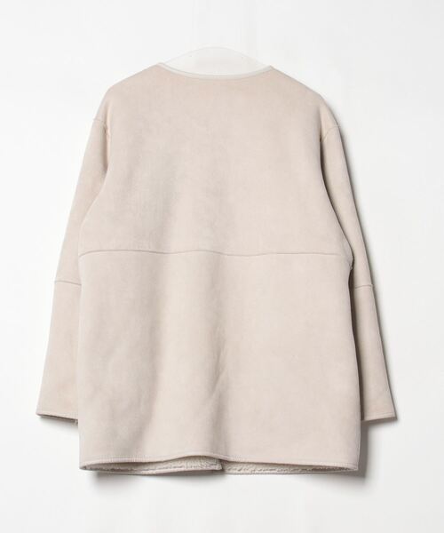 「grove」 ノーカラーコート 05 オフホワイト レディース_画像2