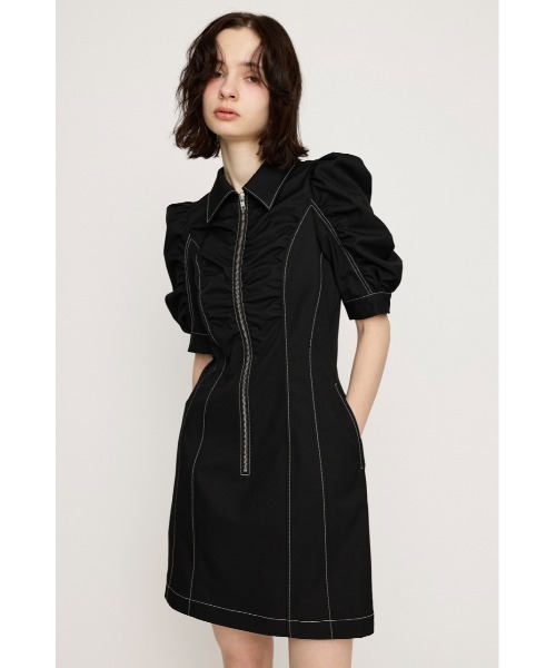 SLY ワンピース FRONT ZIP GATHER S/OP フロントジップ ギャザー