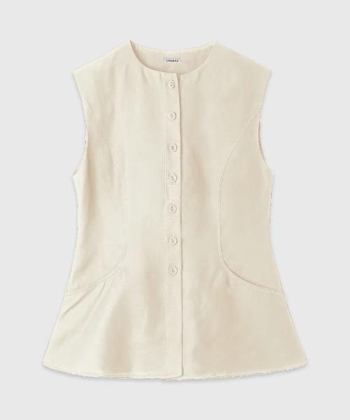 ベスト ジレ TENCEL  STITCH  COMPACT VEST/テンセルステッチコンパクトベスト レディース