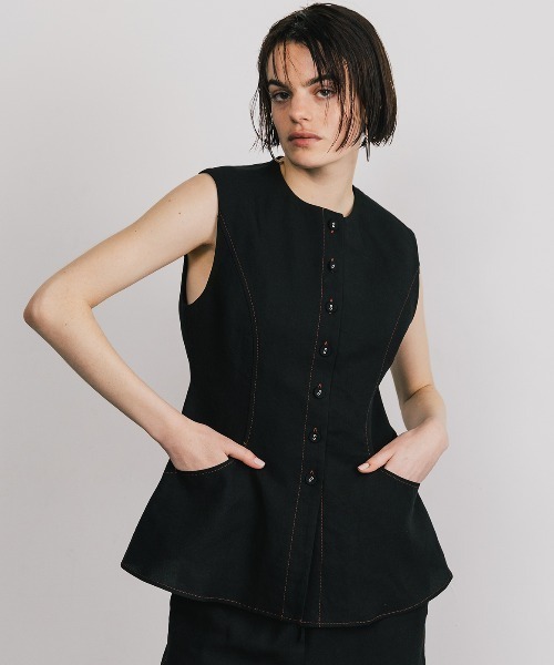 CREDONA（クレドナ） ベスト ジレ TENCEL STITCH COMPACT VEST