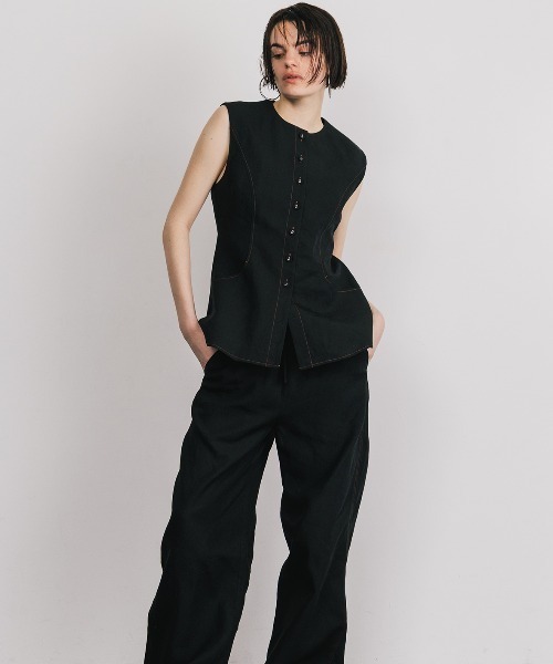 HANAY スティッチベスト　ブラック　ジレ　stitch vest 新品未使用 Starting Over（スターティング オーバー） ベスト ジレ oversize