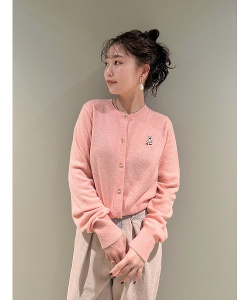 リリーブラウン 長袖 ラメ入り ニットカーディガン FREE ブルー系 Lily Brown ショート丈 LFKB235902 レディース 古着 中古 Lily Brown - リリーブラウン 長袖 ラメ入り ニットカーディガン