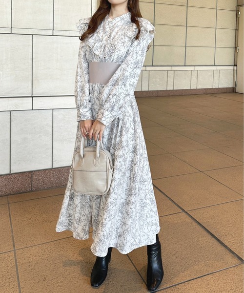 アプレジュール　ワンピース セール】シャツレイヤード風ニットミニワンピース（ワンピース