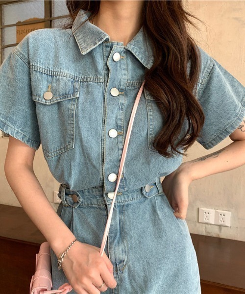 シャツワンピース デニムミニワンピース : ZOZOTOWN Yahoo!店
