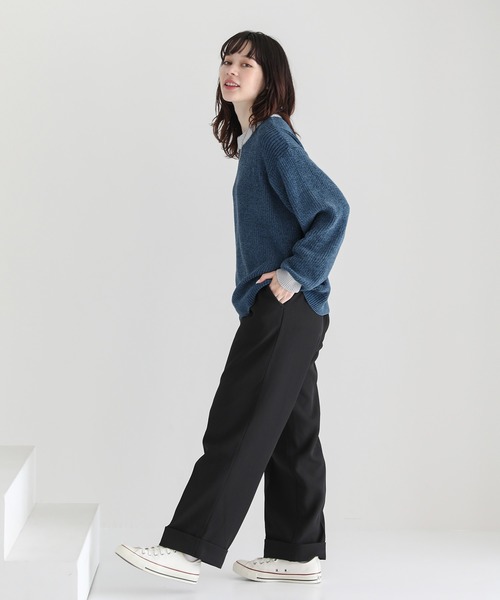 「ETELIO」 長袖ニット L ブラック×グレー メンズ