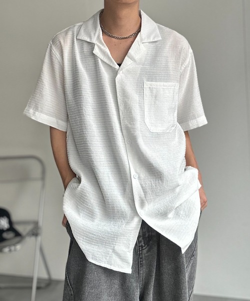 CREARE -LINO- シャツ 半袖 半袖開襟シャツ/オープンカラーシャツ