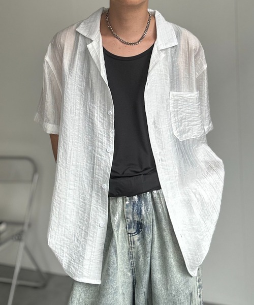 CREARE -LINO- シャツ 半袖 半袖開襟シャツ/オープンカラーシャツ