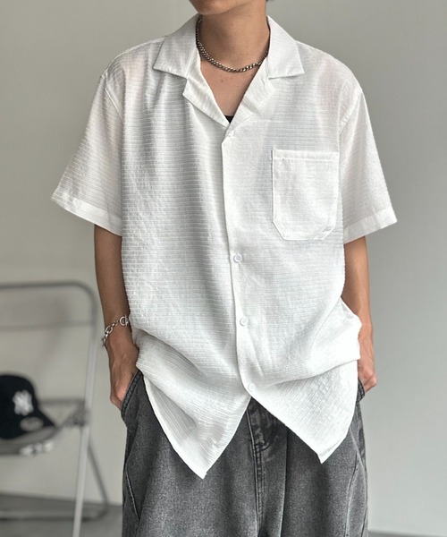 CREARE -LINO- シャツ 半袖 半袖開襟シャツ/オープンカラーシャツ