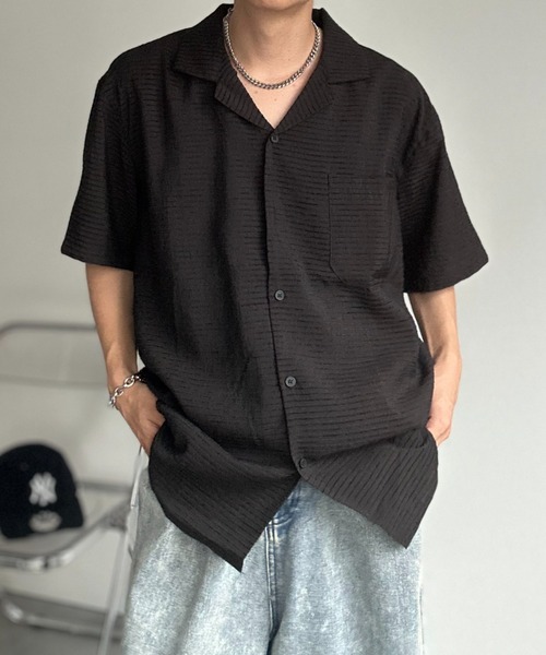 CREARE -LINO- シャツ 半袖 半袖開襟シャツ/オープンカラーシャツ