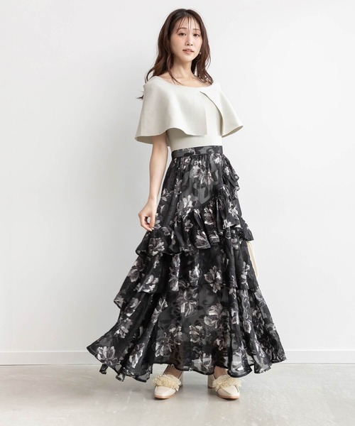 【美品!!】ケープニットドッキングワンピース RANDA（ランダ） ワンピース ケープニットドッキングワンピース
