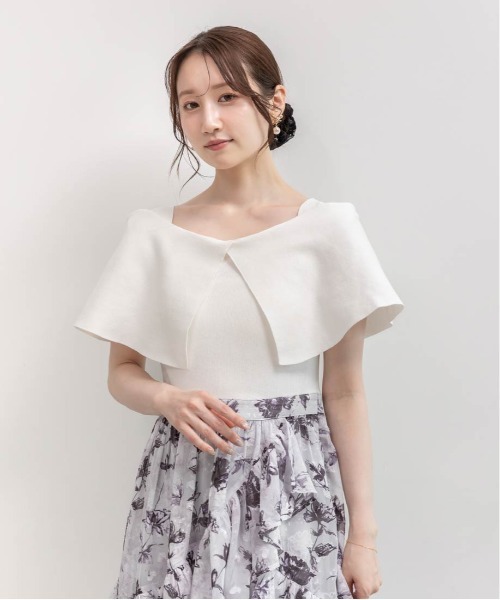 RANDA ケープニットドッキングワンピース 0 ホワイト RANDA ワンピース ケープニットドッキングワンピース : ZOZOTOWN
