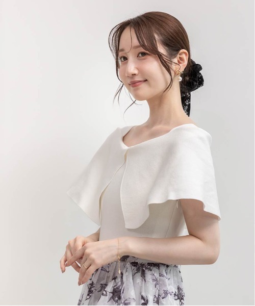 RANDA ケープニットドッキングワンピース 0 ホワイト RANDA ワンピース ケープニットドッキングワンピース : ZOZOTOWN