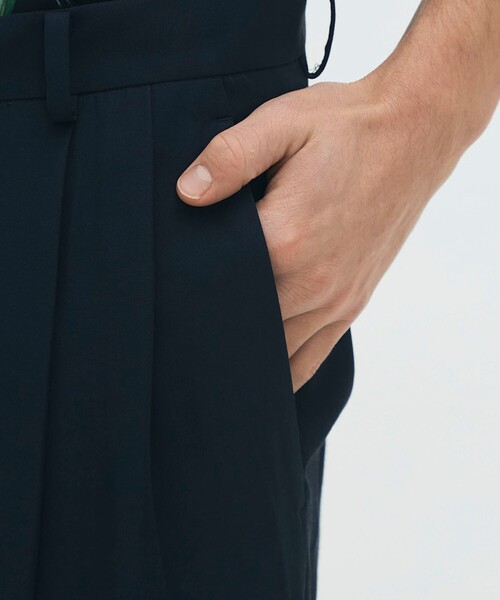 CABaN（キャバン） パンツ レーヨンシルクツイル 2タックワイド
