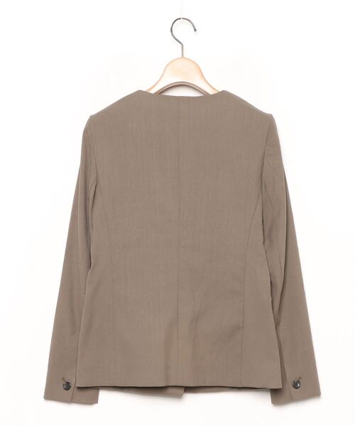 【美品】 PLST ノーカラージャケット ライトグレー PLST 「PLST」 ノーカラージャケット M グレー レディース