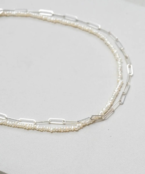 HERGO ネックレス NP:HERGO Flat Chain Baby Pearl Necklace SV